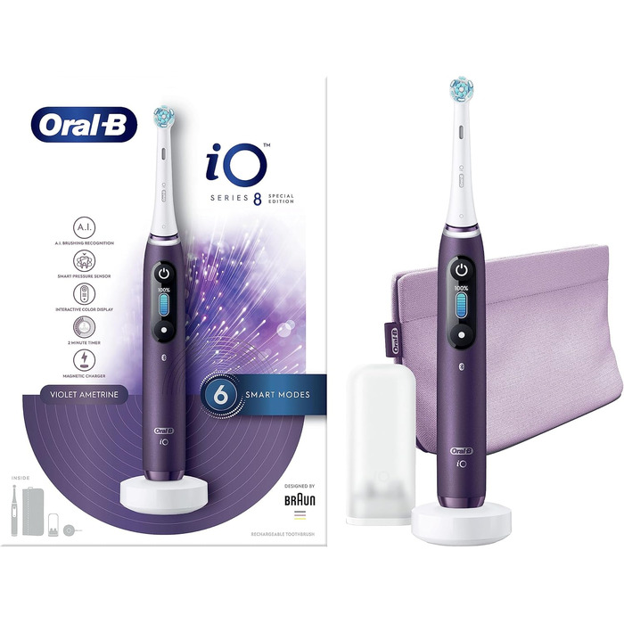 Електрична зубна щітка Oral-B Pro iO 8, фіолетова