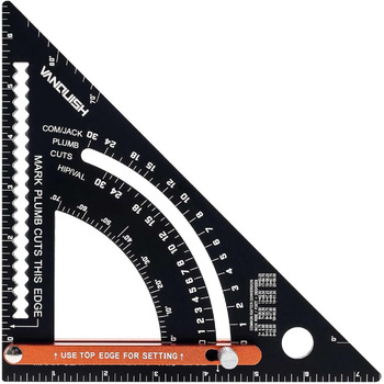 Столярний кутник VANQUISH, 17,8 см, алюмінієвий кутник для точної розмітки та креслення (4027)