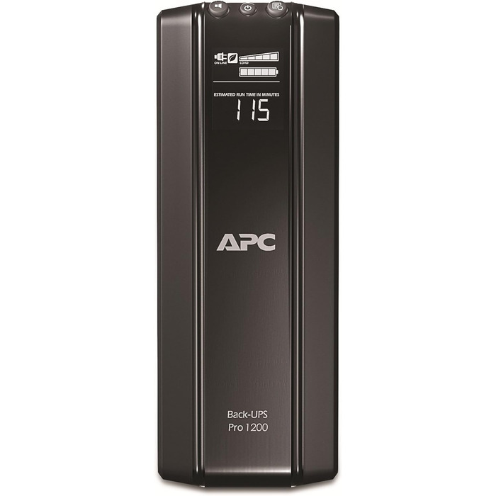 Резервний ДБЖ APC by Schneider Electric PRO UPS 900 ВА потужністю 900 ВА - BR900G-GR - в т.ч. страхування захисту пристрою вартістю 150 000 євро (5 функцій енергозбереження, багатофункціональний дисплей) (живлення 1200 ВА, виходи Schuko, одинарний)