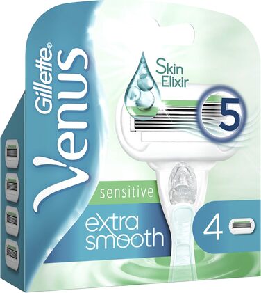 Леза для бритви Gillette Venus Extra Smooth жіночі зі зволожувачами для захисту шкіри, 4 змінних леза