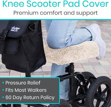 Чохол для подушки Vive Knee Walking Aid - Плюшева синтетична подушка зі штучної овчини - Аксесуар для колінних роликів