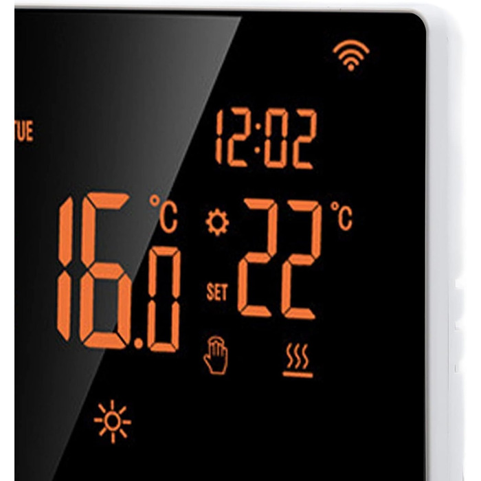 Цифрові програмовані термостати, кімнатний термостат, ME81H AC 230V WIFI Smart Thermostat, 16A, помаранчева задня біла преса РК-дисплей Інтелектуальний термостат Термостат теплої підлоги для термостата