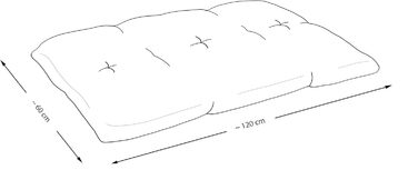 Подушка з піддонів Amilian 120 x 60 Подушка для сидіння Подушка для сидіння для європіддонів Меблі з піддонів Балкон Маленький диван Вуличне крісло або маленький диван для молодіжної кімнати Пір'їнка сірого кольору