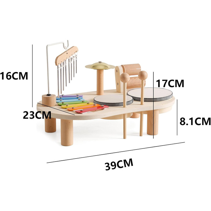 Дитяча барабанна установка, музичні інструменти для дітей від 1 року, іграшкові барабани Монтессорі з ксилофоном, барабани для дітей