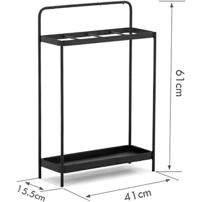 Проста підставка для парасольок Залізна побутова підставка для парасольок Незалежний вхід в офіс Побутова підставка для парасольок Підставка для крапель, піддон для крапель з гачком, Bl
