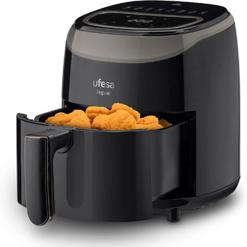 Фритюрниця Ufesa Jaguar Deep Fryer, 3.5 л, 8 попередньо встановлених програм, 1200 Вт, сенсорна панель, перемикач таймера, температура 80-200, без BPA та PFOA, ексклюзив Storeo