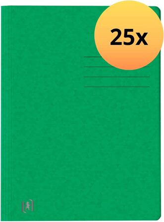 Оксфордська папка А4, виготовлена з картону, в асортименті 25 шт. (зелена, одинарна)
