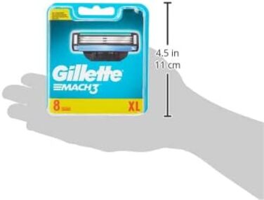 Леза для бритви Gillette Mach3 з посиленими смужками вологості, 16 змінних лез стандартно - 16 шт.