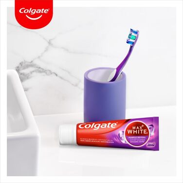 Зубна паста Colgate Max White Purple Reveal 4x75мл - для білих зубів і сяючої посмішки