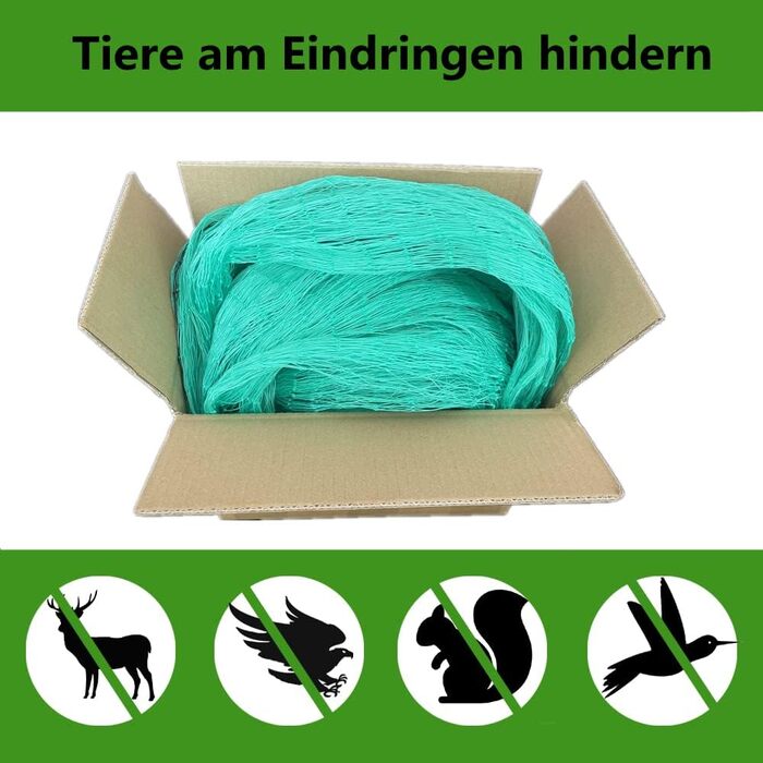 Сітка для птахів Сітка для саду, Садові сітки, Сітка для розведення птиці в клітці для курчат, Важка нейлонова сітка проти птахів, Використовується для ставка з рибою, Сад, Захист огорожі, Запобігання тваринам 16x7 м, Розмір сітки 6 см, Колір Зелений