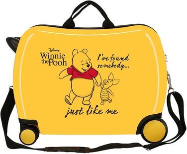 Дитяча валіза Disney Winnie The Pooh, вохра, 50 x 39 x 20 см, жорстка, кодовий замок ABS, бічна 78 л, 1.8 кг, 4 колеса, ручна поклажа, жовта, дитяча валіза дитячий чемодан дитячий чемодан охристого кольору