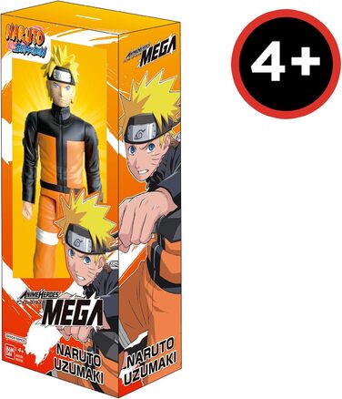 Герої аніме - Naruto Shippuden - Фігурка манги Anime Heroes Mega 30 см - Naruto Uzumaki - Офіційна ліцензія Naruto - Велика шарнірна фігурка Наруто - Іграшка для дітей віком від 4 років - 38151