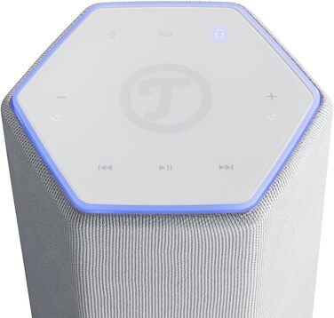 Градусний звук Bluetooth-динамік Multiroom Smart Speaker з Wi-Fi, мікрофонами HD з голосовим керуванням Alexa, Інтернет-радіо, потокове передавання музики - білий, 360-