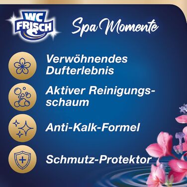 Туалетний камінь WC-Frisch Spa Moments Harmony (10 шт. 50 г), WC Fragrance Flusher з розкішними ефірними оліями, WC Stone для насолоди та тривалого аромату 10 упаковок по 10 шт.