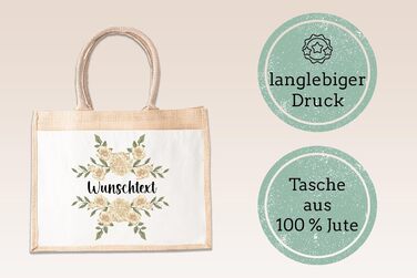 Сумка зі сталого джуту - Персоналізована сумка з текстом на ваш вибір - Подарунок - Сумка для покупок - Подарунок на день народження (M - 30x30x19 см)