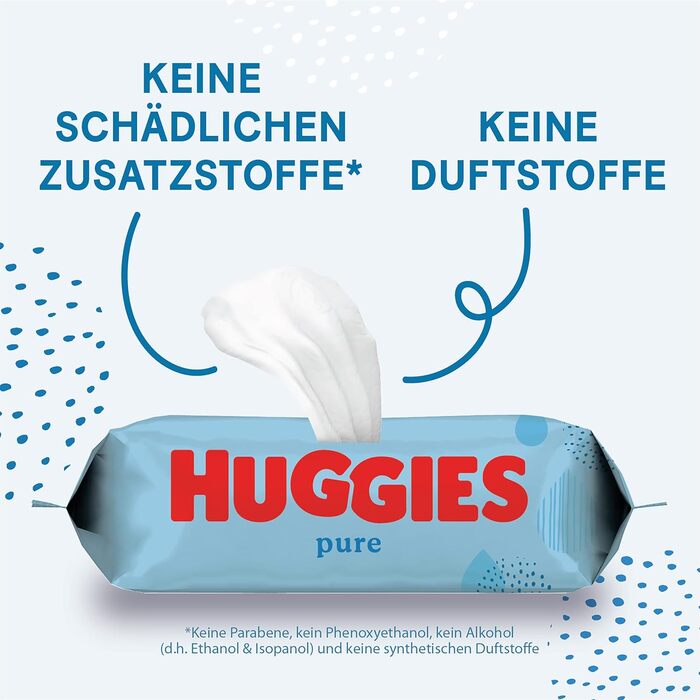 Вологі серветки Huggies Pure Дитячі серветки, упаковка 10 шт. (10 шт. 56 шт. )