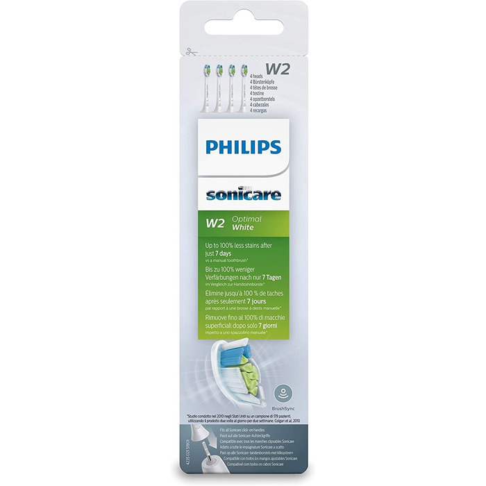 Насадки для щітки Philips Sonicare, білі, 4 шт. и білі, 4 шт. и (1 упаковка)