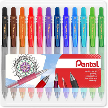 Ручка Pentel Energel X BL107 Gel Rollerball, висувна, наконечник 0,7 мм, пакет молюсків (12 шт. , незамінна) Essential 12 шт.