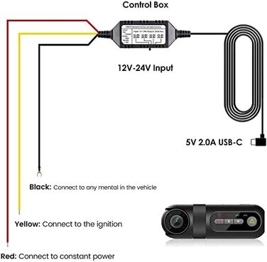 Комплект жорсткого дроту VIOFO HK4 Acc тільки для серій T130 / A119 Mini 2 / WM1 / A229, активує режим паркування і захист від низької напруги