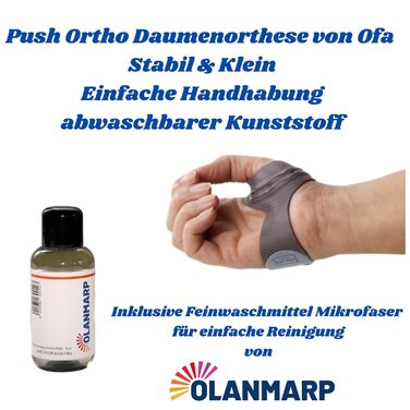 Миючий засіб для мікрофібри 50 мл Push Ortho Thumb Brace CMC - Стабільна підтримка сідлового суглоба великого пальця - Функція захоплення не обмежена (Ліворуч, 3) Лівий Розмір3