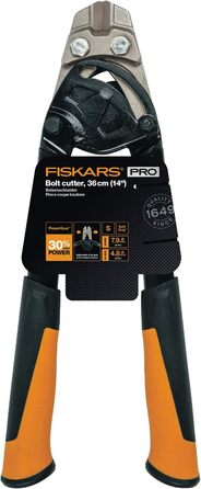 Болторізи Fiskars, до 30 більше зусилля, довжина 36 см, сталь/пластик, чорний/помаранчевий, PowerGear, 1027213 36 см одинарний