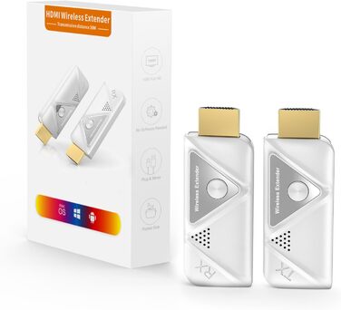 Бездротовий передавач і приймач HDMI, бездротовий розширювач HDMI для потокової передачі відео та аудіо з ноутбука/ПК/камери на монітор/проектор/телевізор, бездротова передача HDMI 2.4G/5G, портативний бездротовий зв'язок Plug & Play 30 м