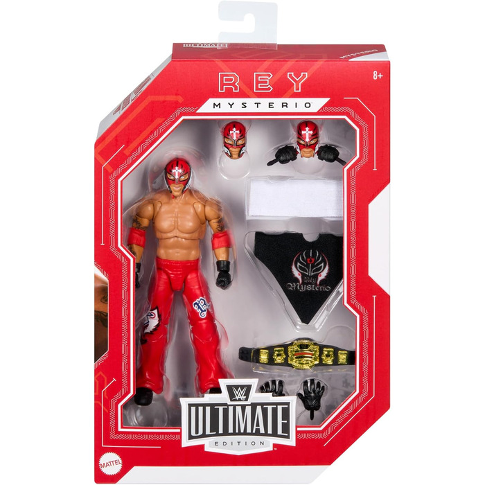 Колекційна фігурка Mattel WWE Ultimate Edition Rey Mysterio Fan TakeOver зі змінними аксесуарами, додатковими головами та змінними руками HVV70