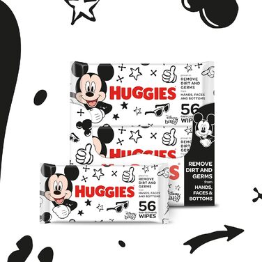 Вологі серветки Huggies Baby Care Wipes, упаковка 10 шт. (10 шт. 56 шт. ) (Вологі серветки Disney)