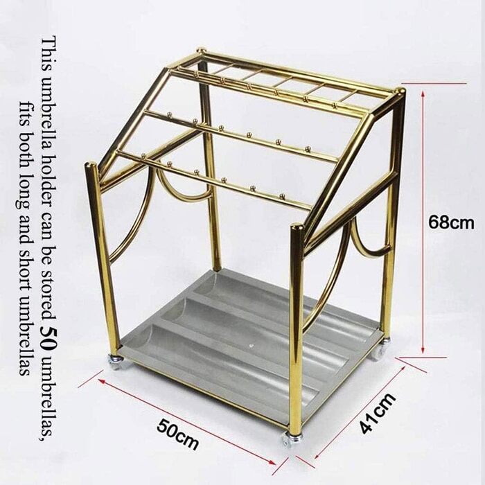 Підставка для парасольок Шків Підставка для парасольок, великий комерційний тримач для зберігання парасольок з нержавіючої сталі зі знімним піддоном для крапель Gold