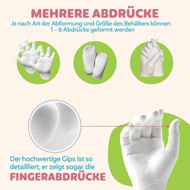 Гіпсова пов'язка на руку та ногу дитини Кілька відбитків Унікальна пам'ять Створіть гарний відбиток долоні або відбиток за допомогою набору відбитків (набір для гіпсового друку)