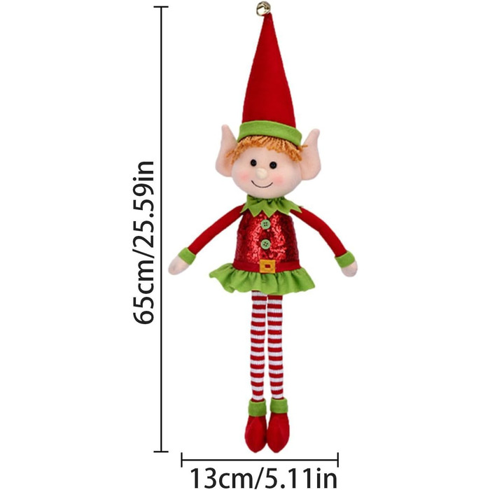 Дівчинка-ельф Різдвяна прикраса-ельф Фігурка ельфа М'яка іграшка-ельф Плюшеві ляльки-ельфи з довгими ногами М'яка плюшева іграшка з довгими ногами Різдвяний ельф з плюшу Різдвяна фігурка ельфа-жінки