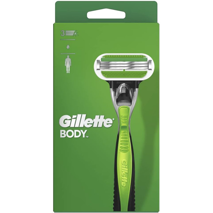 Леза для бритви Gillette для чоловіків, 4 змінні леза, леза для бритви для тіла з 3 лезами міцніші за сталеві та тілесні бритви для чоловіків, волога бритва 1 лезо бритви з 3-кратним лезом Комплект лез бритви для тіла з бритвою для тіла