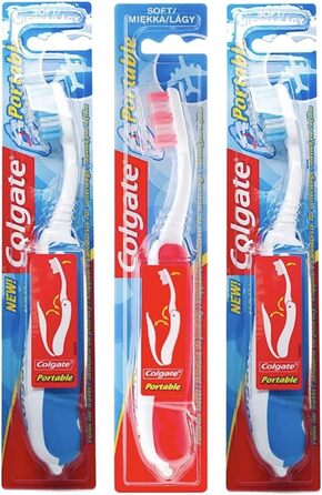 Упаковки портативних розбірних м'яких зубних щіток Colgate з Sanitral в упаковці 50 паличок для зубної нитки (набір з 4 шт. ), 3