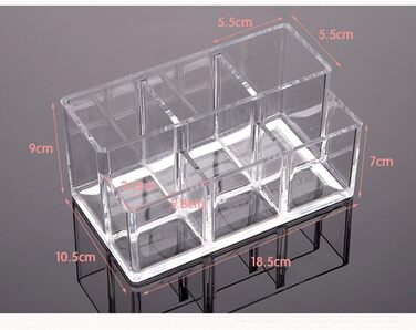 Органайзер для макіяжу Guolich Тримач для пензлів 6 секцій Акриловий чохол для зберігання косметики Підставка для макіяжу, Дім, Офіс, Ванна кімната 013