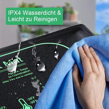 Вт Нагрівальний килимок для рослин із термостатом - 52,5 x 25 см Нагрівальний килимок для розсади - Нагрівальний килимок для вирощування теплиці для проростання та регулювання температури - для розсади, домашніх тварин і рептилій, 50