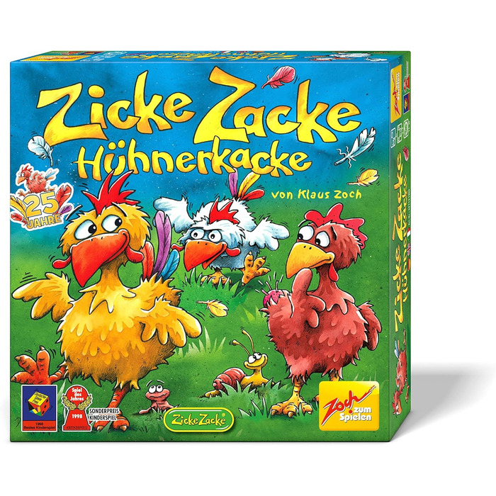 Дитяча гра 1998 року, 2-4 гравці, для хлопчиків і дівчаток віком від 4 років, 601121800 Zicke Zacke Hhnerkacke - das rasante Gedchtnisrennen