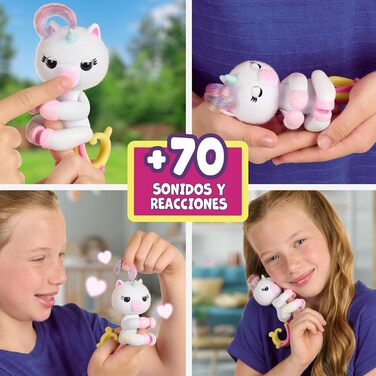 Бізак Єдиноріг Лулу Fingerlings з більш ніж 70 звуками та реакціями, хутром для укладання, з блискітками на лапках та власною індивідуальністю (61850005)