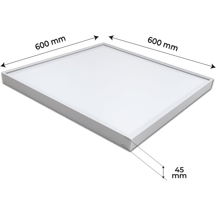 Пакет з 4 комплектів монтажних рамок LED вбудовувана прожекторна панель 60x60см 48W, CCT (перемикач вибору кольору теплий білий, нейтральний білий або холодний білий), 5000 люмен, включаючи драйвер C C T 4 шт. и (в упаковці )