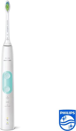 Електрична зубна щітка Philips Sonicare ProtectiveClean 5100 HX6857/28 звукова зубна щітка з 3 програмами чищення, контролем тиску, таймером і дорожнім футляром білий