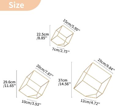 Вази для квітів Nuptio 3 шт. и для столу, металева шестикутна підставка для квітів, центральні елементи для весільних столів, геометрична підставка для квітів для різдвяної вечірки, золоті вази для квітів на стійці 1 набір (3 шт. и) золото