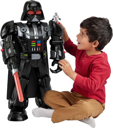 Робот Fisher-Price Imaginext Star Wars Дарт Вейдер, іграшка висотою близько 60 см, світло, звуки та лита фігурка штурмовика, від 3 років, HXG51