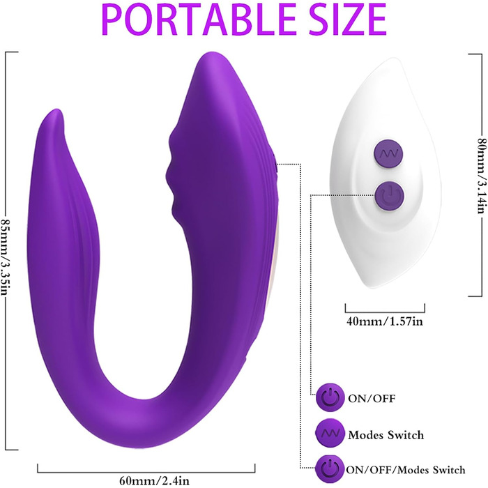 Відокремлені вібратори точки G, парні вібратори з ультратонким і зручним кліторальним жіночим вібратором з 10 інтенсивними вібраціями, водонепроникна секс-іграшка для жінок і пар (фіолетовий)