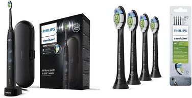 Електрична зубна щітка Philips Sonicare Protective Clean 4500 з технологією Sonic Technology HX6830/53 & Optimal White - щітки 4 шт. и в т.ч. Оптимальні білі щітки 4 упаковки