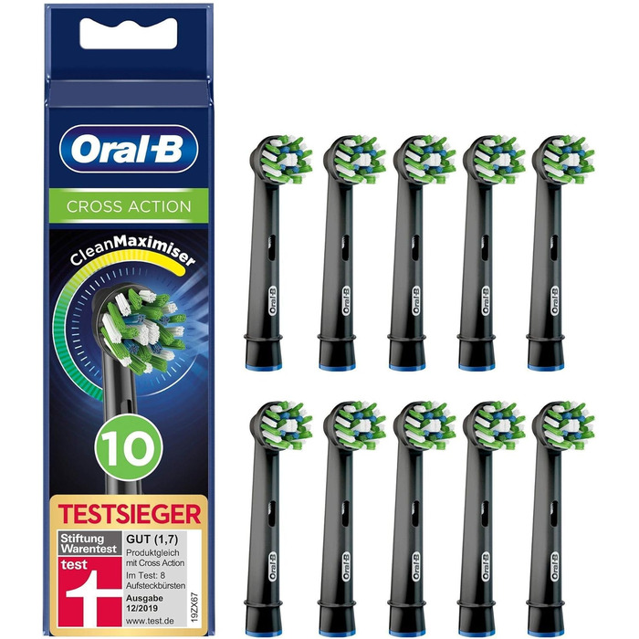 Щітки Oral-B CrossAction Black Edition зі щетиною CleanMaximiser для комплексного чищення порожнини рота, 10 шт.