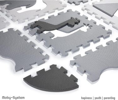 Килимок-головоломка Moby-System для немовлят, 90 см x 90 см x 1 см, ігровий килимок, без запаху, килимок великий, килимок-головоломка для хлопчиків і дівчаток, ігровий килимок без забруднюючих речовин, килимок для повзання без запаху (Pmf-3)