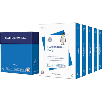 Папір для принтера Hammermill, копіювальний папір 20 фунтів, 8,5 x 11-5 Ream (2,500 аркушів) - 92 Bright, Зроблено в США 5 Ream 2500 аркушів Літера (8,5 x 11)