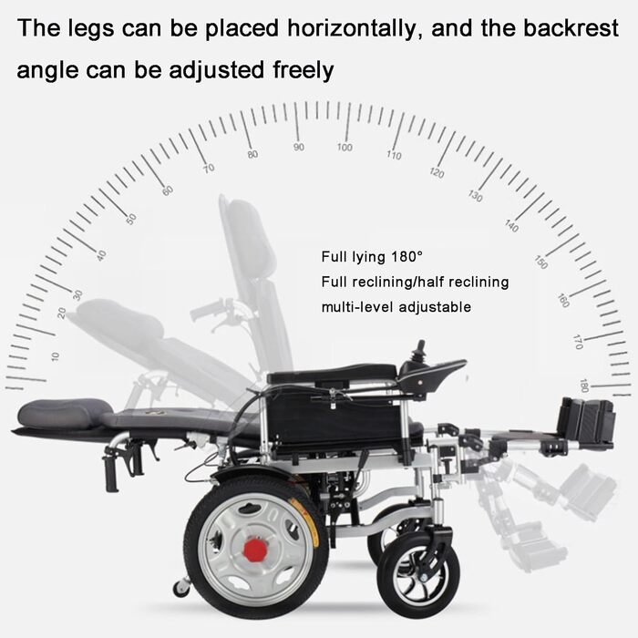 Електричний інвалідний візок для дорослих, розбірний легкий самокат, лежачи/лежачи рівно, для людей похилого віку та людей з обмеженими фізичними можливостями