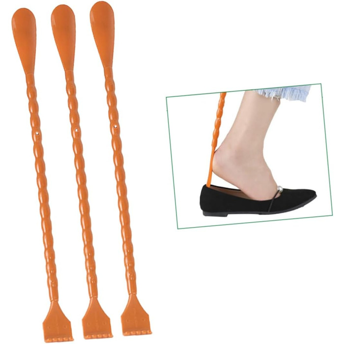 Черевики Shoehorn Shoehorn Shoehorn Scalp Massagers Взуття на Helper Багатофункціональний інструмент Скребок для спини 2 в 1 Shoehorn Комбінація з довгою ручкою для літнього віку, 6 шт.