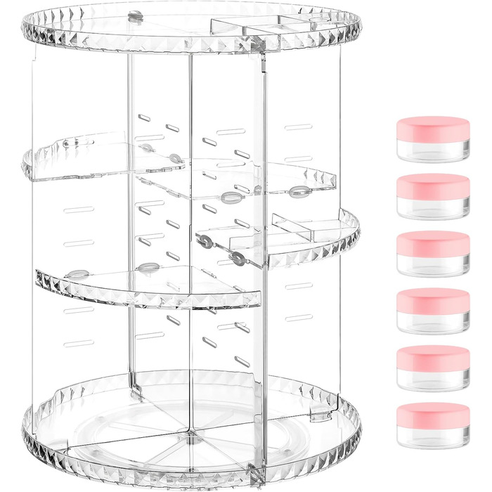 Косметичний органайзер для макіяжу Moicainy, органайзер для краси, що обертається на 360, багатофункціональний косметичний шафа для зберігання комода, ванна кімната та спальня