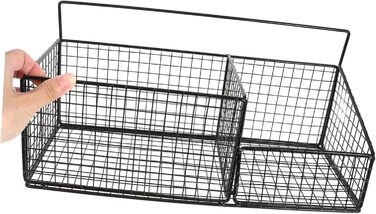 Комплект Полиця Настінний кошик для зберігання Підвісні дротяні кошики Підвісний кошик Органайзер Кошик для зберігання в шафі Настінний кошик для фруктів Кошик для білизни Тримач для ванни Праска 35.00X16.50X15.00CM Чорний, 1